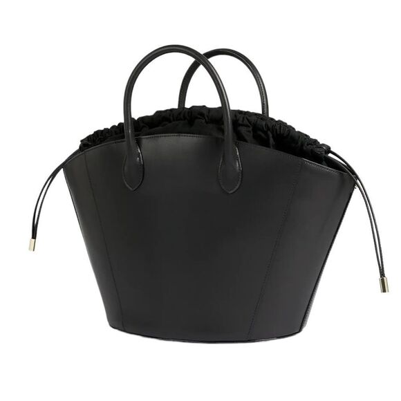TED BAKER Saffet Oversized Bucket Tote Bag Black Leather New With Tag Oversized - Picture 7 of 15